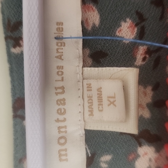 Monteau Los Angeles Womens Faux Wrap Peplum Blouse Size Xl  Top V Neck - Picture 3 of 5